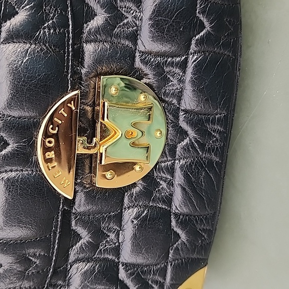 METROCITY Black Embossed Logo Quilted Leather Mini Bag - Picture 16 of 16